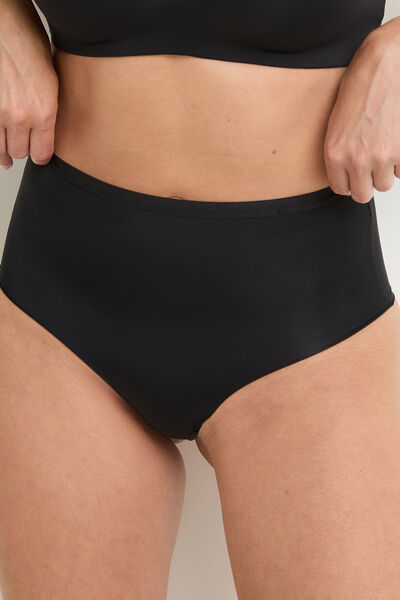 CULOTTE TAILLE HAUTE MICROFIBRE NOIR