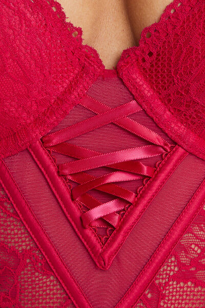 BODY AMPLIFORME DENTELLE ROUGE
