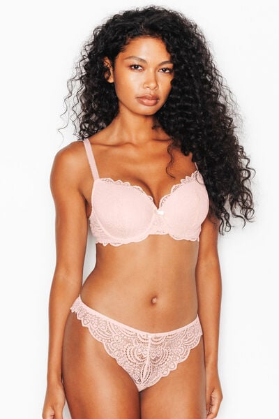 SOUTIEN-GORGE AMPLI DENTELLE POUDRE