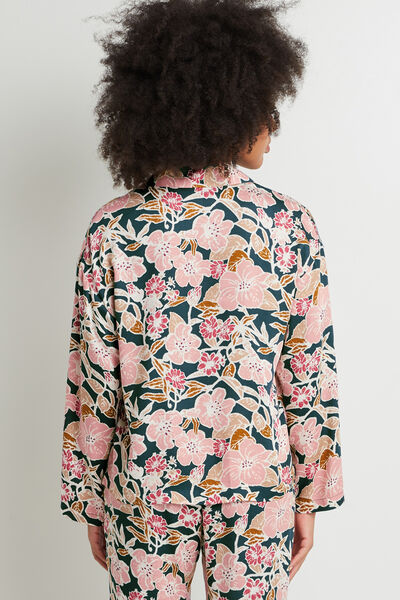 CHEMISE DE PYJAMA VISCOSE VERT/ROSE