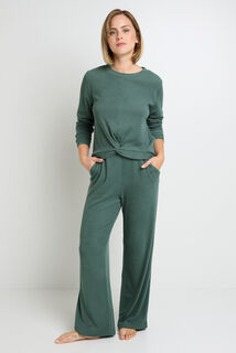 Ensemble FLOREAL pétrole tee-shirt manches longues & pantalon