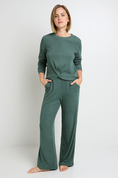 Ensemble FLOREAL pétrole tee-shirt manches longues & pantalon