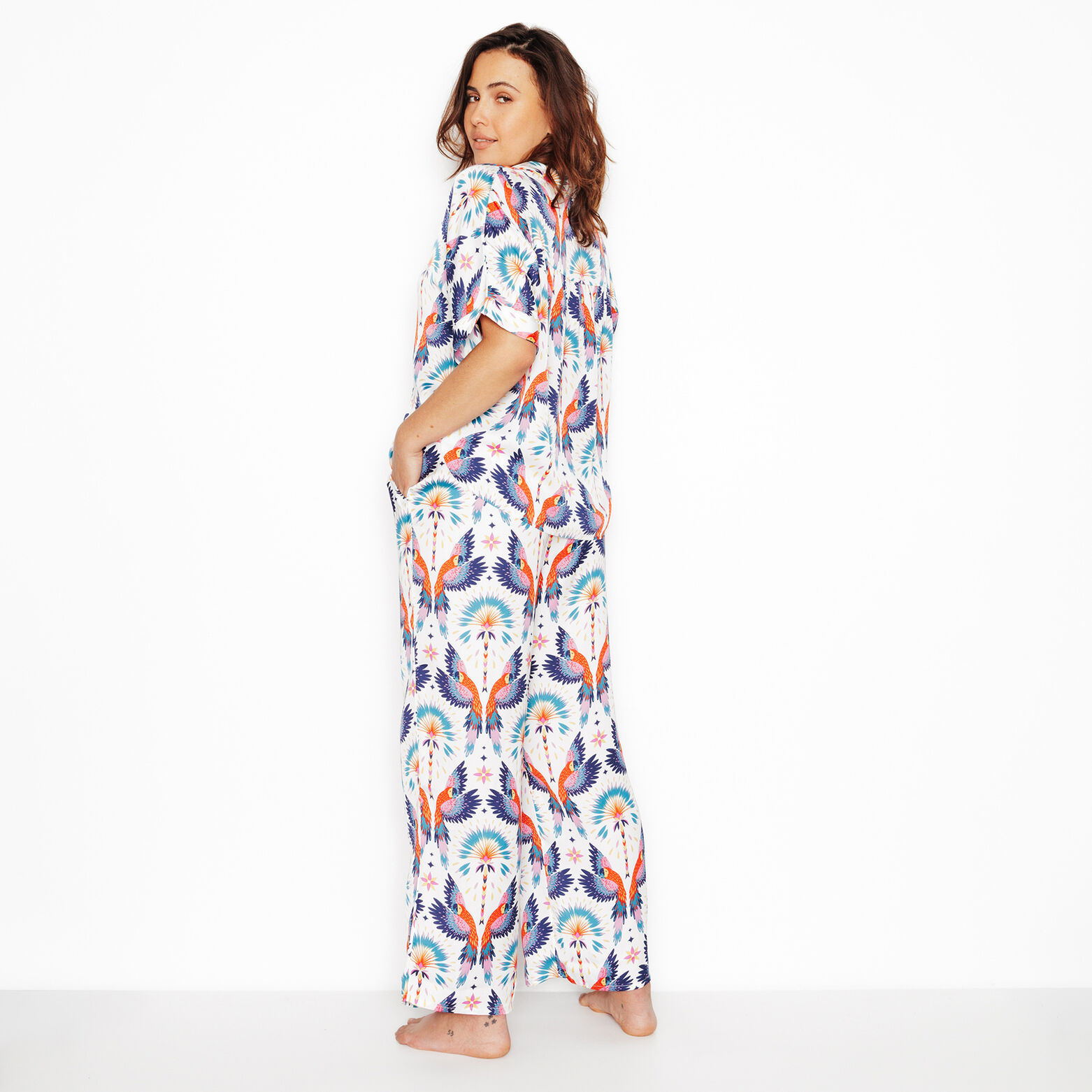 GIRLY PANTALON 7/8 MULTICO BLANC