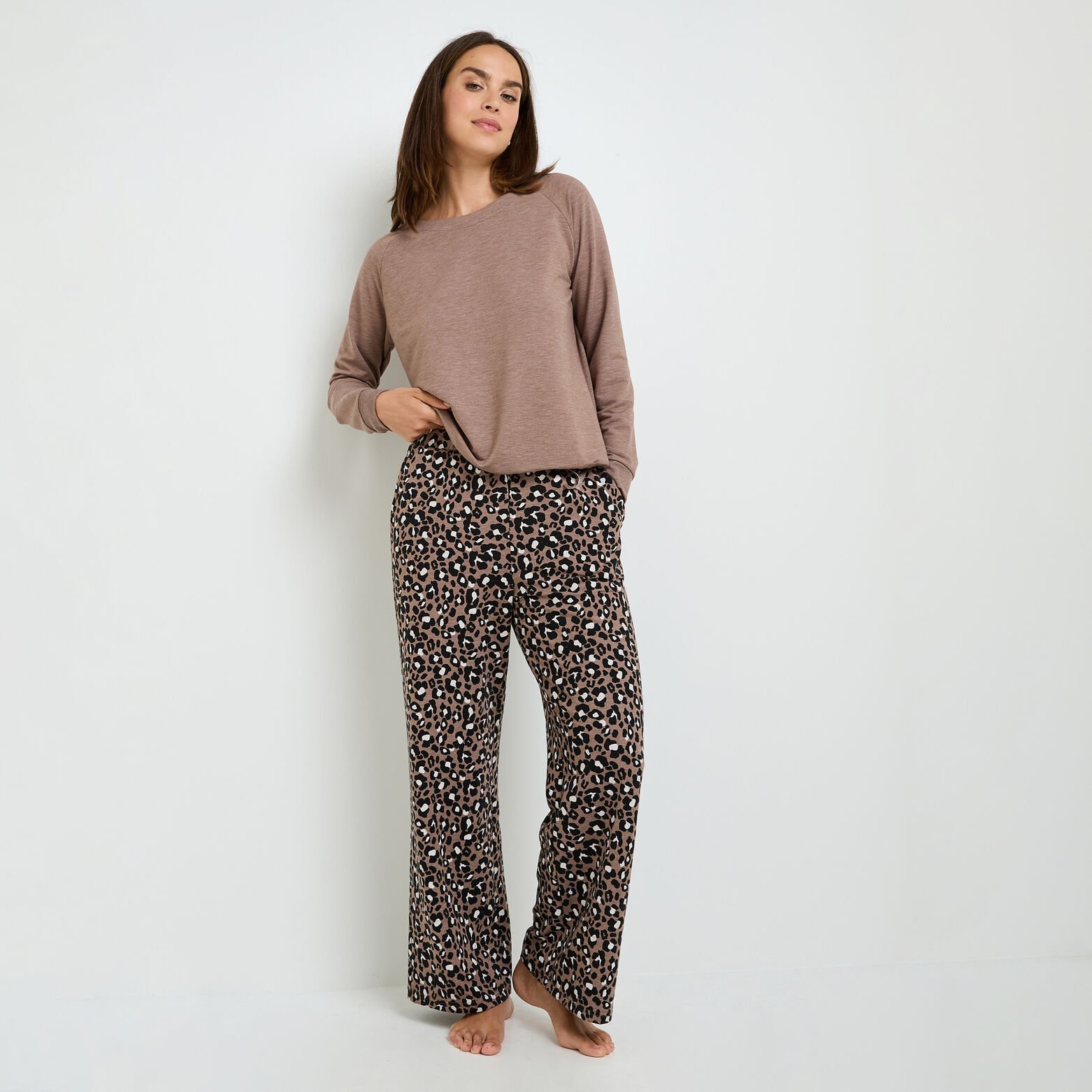 HOBBY PANTALON DE PYJAMA MULTICO MARRON