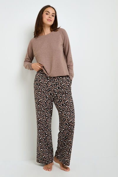 PANTALON DE PYJAMA MULTICO MARRON