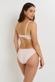 DENTELLE CULOTTE MICROFIBRE ET DENTELLE POUDRE