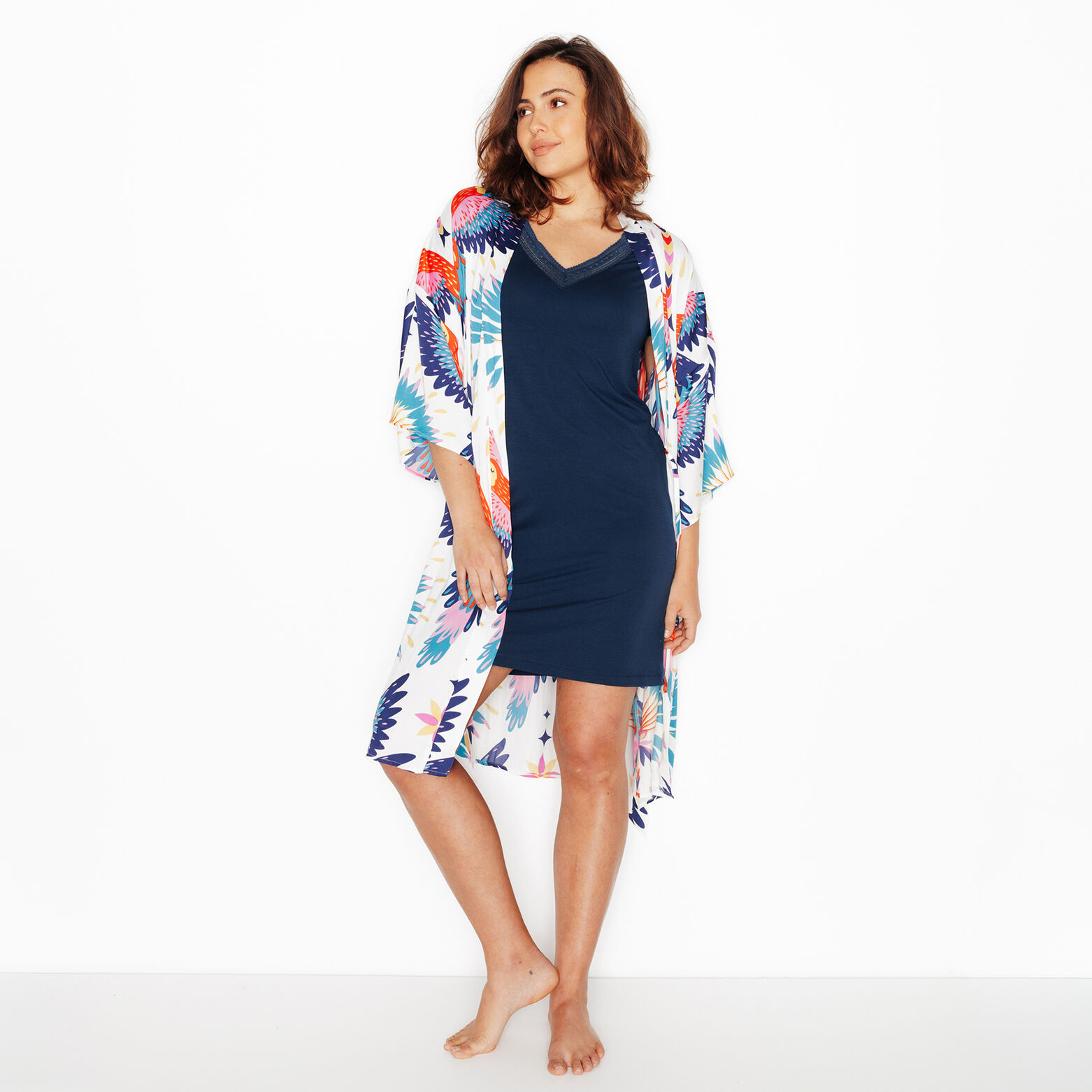 GIRLY KIMONO MULTICO BLANC