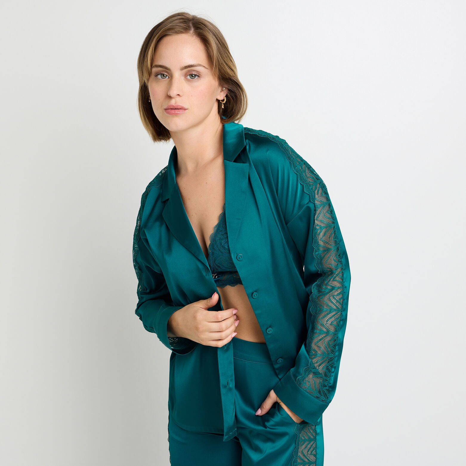 Ensemble FEMME canard sans-armatures, chemise & pantalon