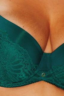 JANNEL SOUTIEN-GORGE AMPLIFORME DENTELLE VERT FONCE