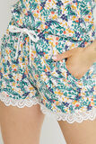 SYARA SHORT VISCOSE BLANC/VERT