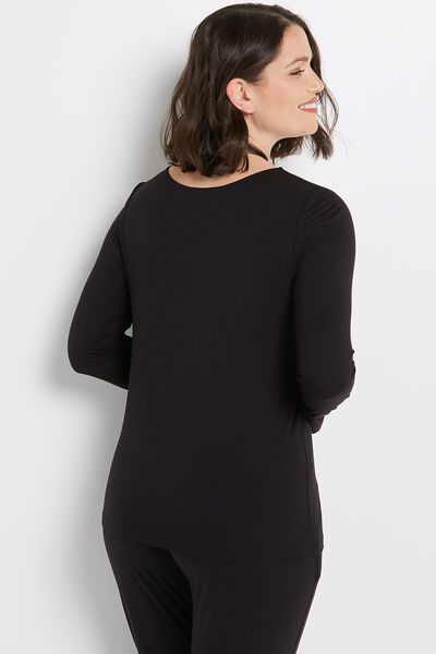 SYARA TEE SHIRT MANCHES LONGUES NOIR