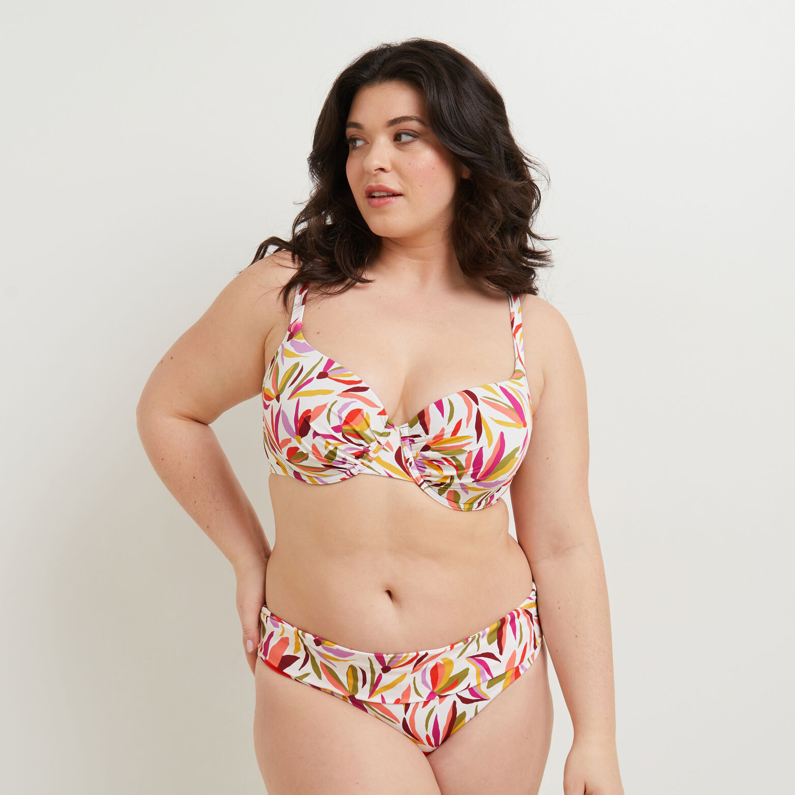 MAYA MAILLOT DE BAIN CULOTTE MAXI MULTICO BLANC