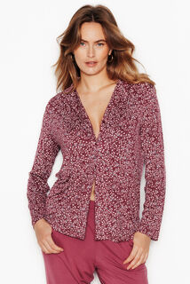 CAMILLE Chemise manches longues ROSE/GRIS