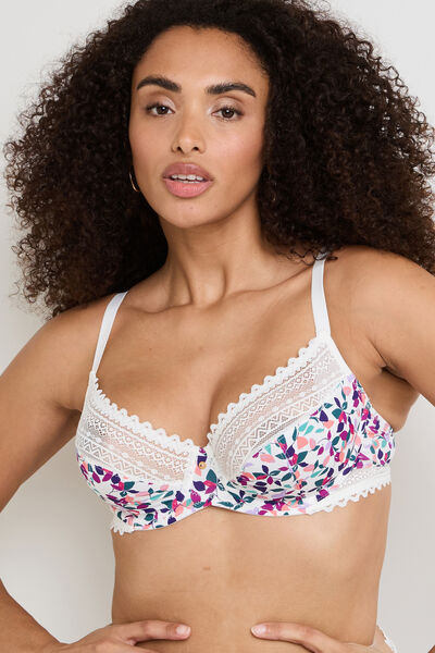 DOUCE SOUTIEN-GORGE EMBOITANT MICROFIBRE MULTICO BLANC