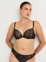 FEMME SOUTIEN-GORGE AMPLIFORME PUSH-UP DENTELLE NOIR
