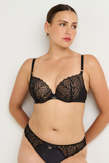 FEMME SOUTIEN-GORGE AMPLIFORME PUSH-UP DENTELLE NOIR