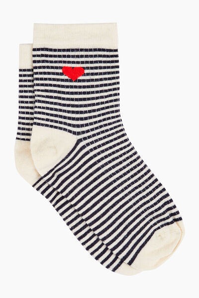 CHAUSSETTES RAYURES MULTICO BLANC
