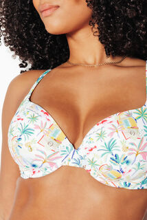 PAPAYE MAILLOT DE BAIN PLUNGE AMPLIFORME MULTICO BLANC