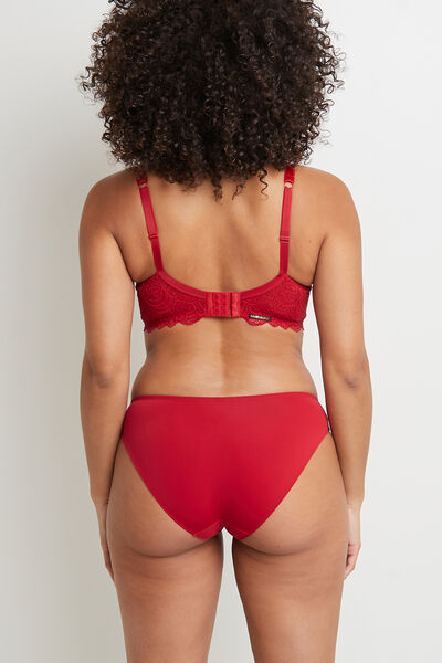 DENTELLE CULOTTE MICROFIBRE ET DENTELLE ROUGE
