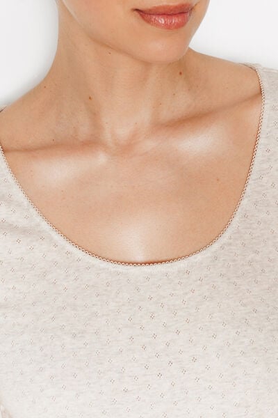 TEE-SHIRT MANCHES COURTES BEIGE