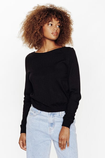 HAVANA PULL DOS NU MAILLE NOIR