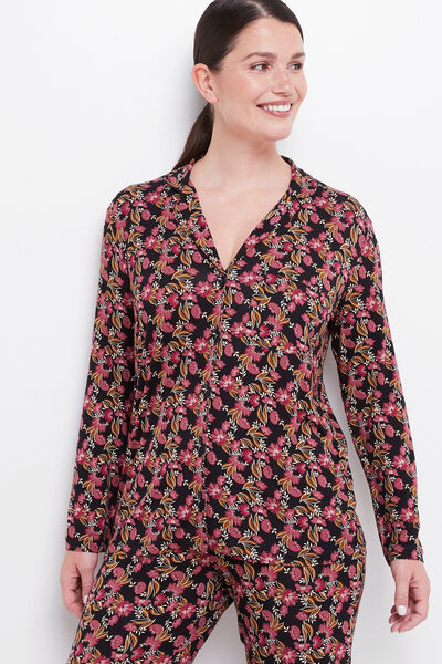 CAMILLE VESTE VISCOSE MULTICO NOIR