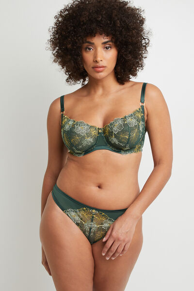 BETSY TANGA TULLE BRODE VERT FONCE