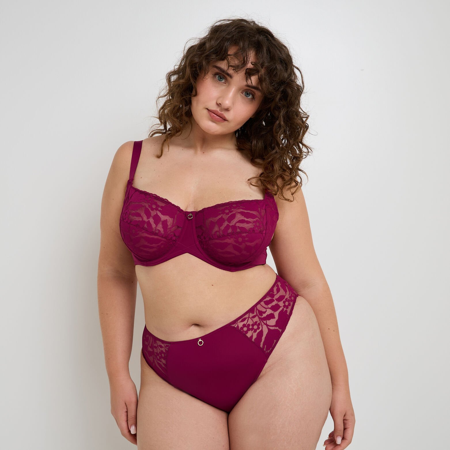 FRAN CULOTTE GRANDE TAILLE DENTELLE PRUNE