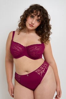 FRAN CULOTTE GRANDE TAILLE DENTELLE PRUNE