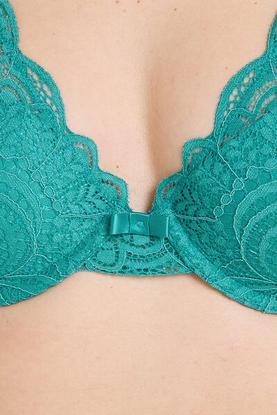 DENTELLE SOUTIEN-GORGE AMPLIFORME FOULARD DENTELLE Vert clair