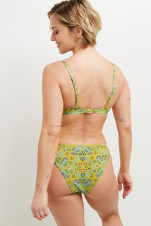 MALICE MAILLOT DE BAIN SLIP MIDI MULTICO VERT