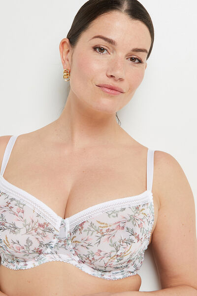 BEBEL SOUTIEN-GORGE CORBEILLE IMPRIME MULTICO BLANC