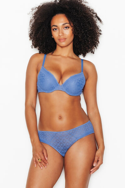 shorty dentelle BLEU