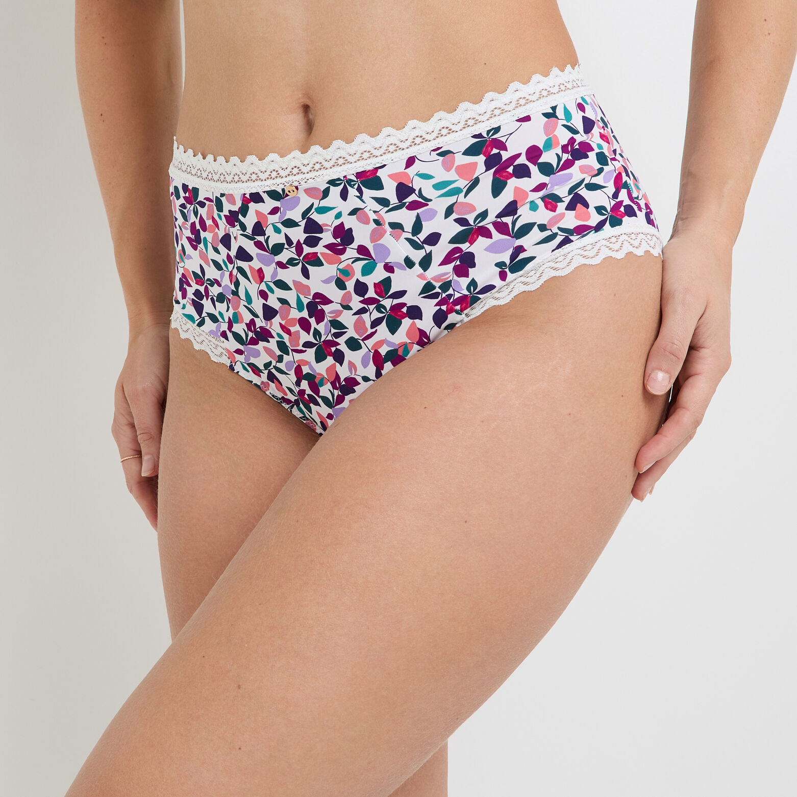 DOUCE CULOTTE TAILLE HAUTE MICROFIBRE MULTICO BLANC