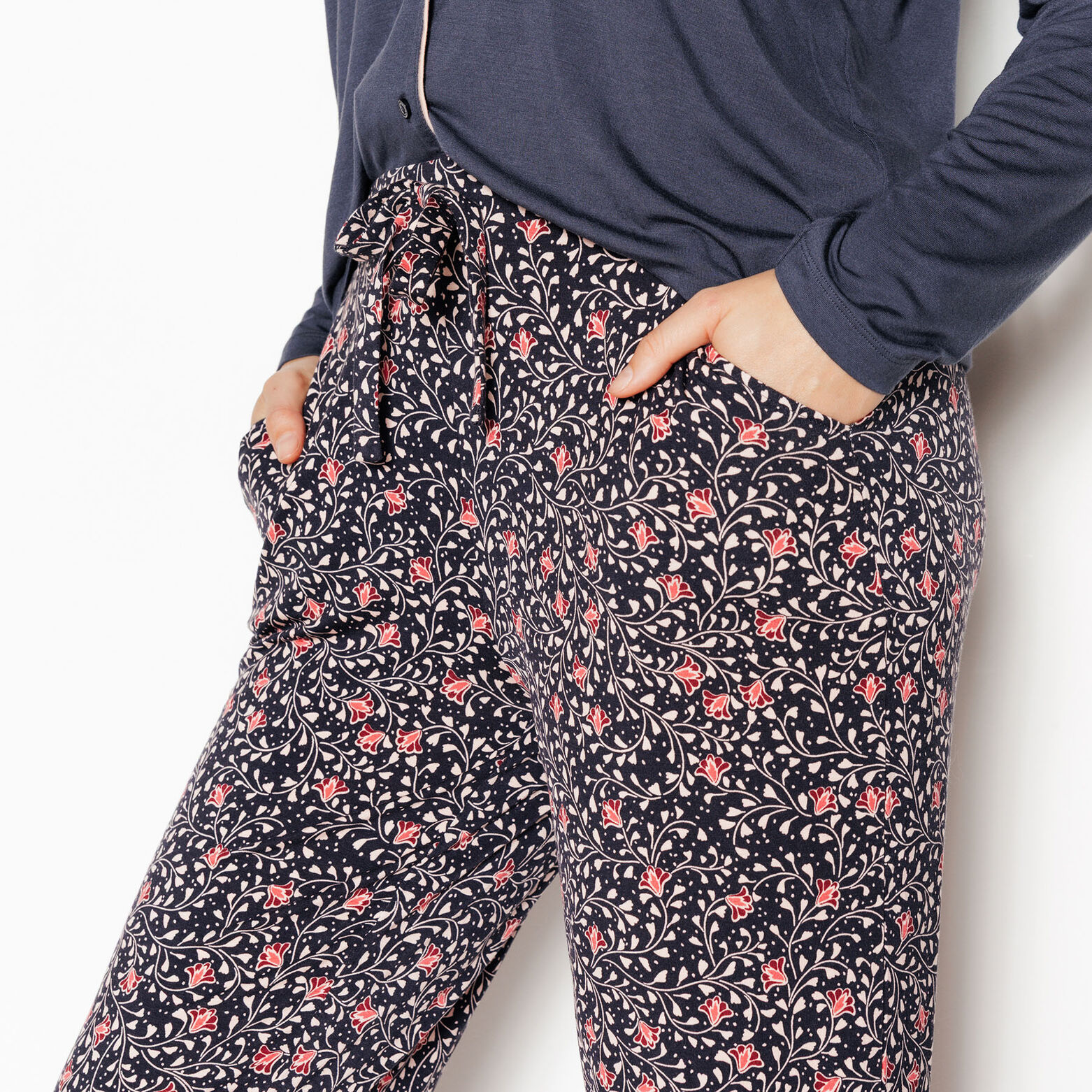 CAMILLE Pantalon de pyjama GRIS/ROSE