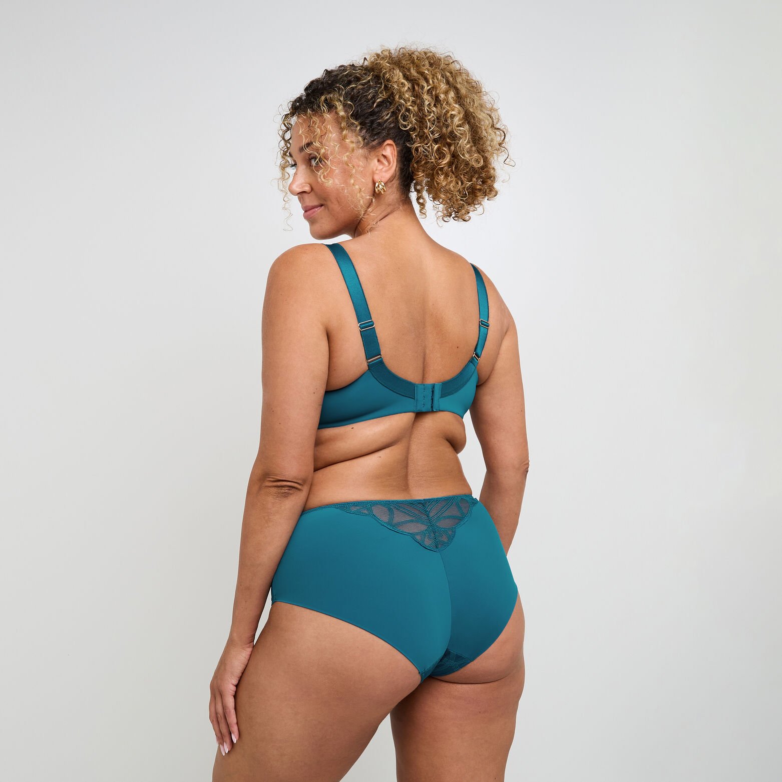 DEBORAH SHORTY GRANDE TAILLE DENTELLE TURQUOISE