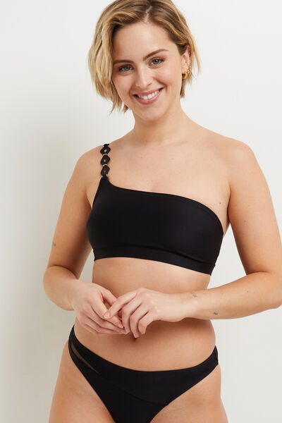 MIRETTE MAILLOT DE BAIN BANDEAU 1 EPAULE NOIR