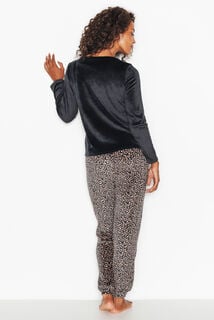 HOANI PYJAMA 2 PIECES VELOURS MULTICO NOIR