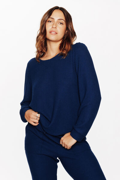 TEE-SHIRT MANCHES LONGUES BLEU