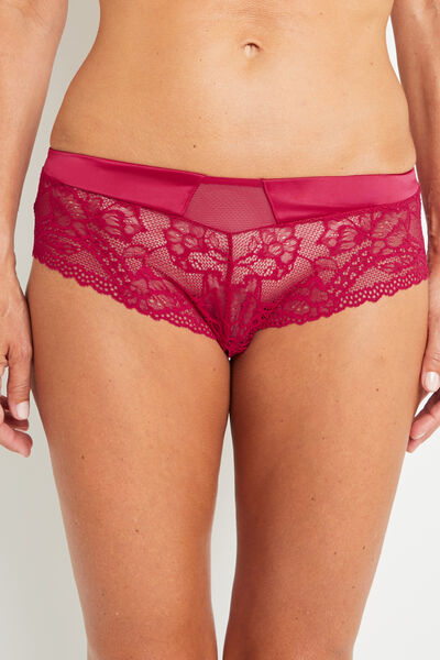 SHORTY DENTELLE ROUGE