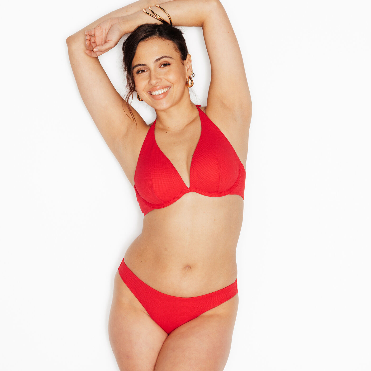 MALOU MAILLOT DE BAIN PLUNGE ROUGE