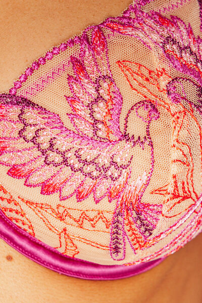 SOUTIEN-GORGE CORBEILLE MULTICO ROSE