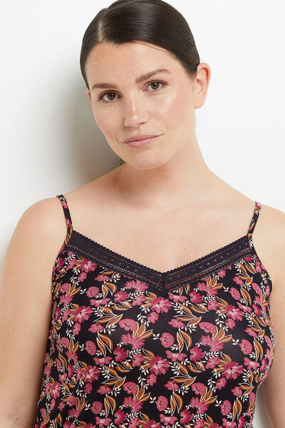 CAMILLE TOP VISCOSE MULTICO NOIR