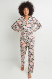 AROME PANTALON DROIT VISCOSE VERT/ROSE