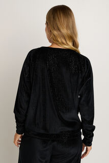 FILOU TEE-SHIRT MANCHES LONGUES VELOURS NOIR