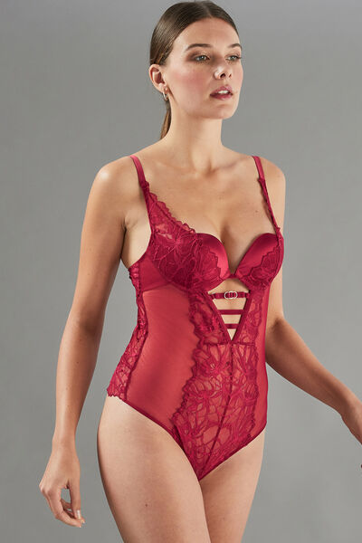 APOLLON BODY AMPLIFORME DENTELLE BORDEAUX
