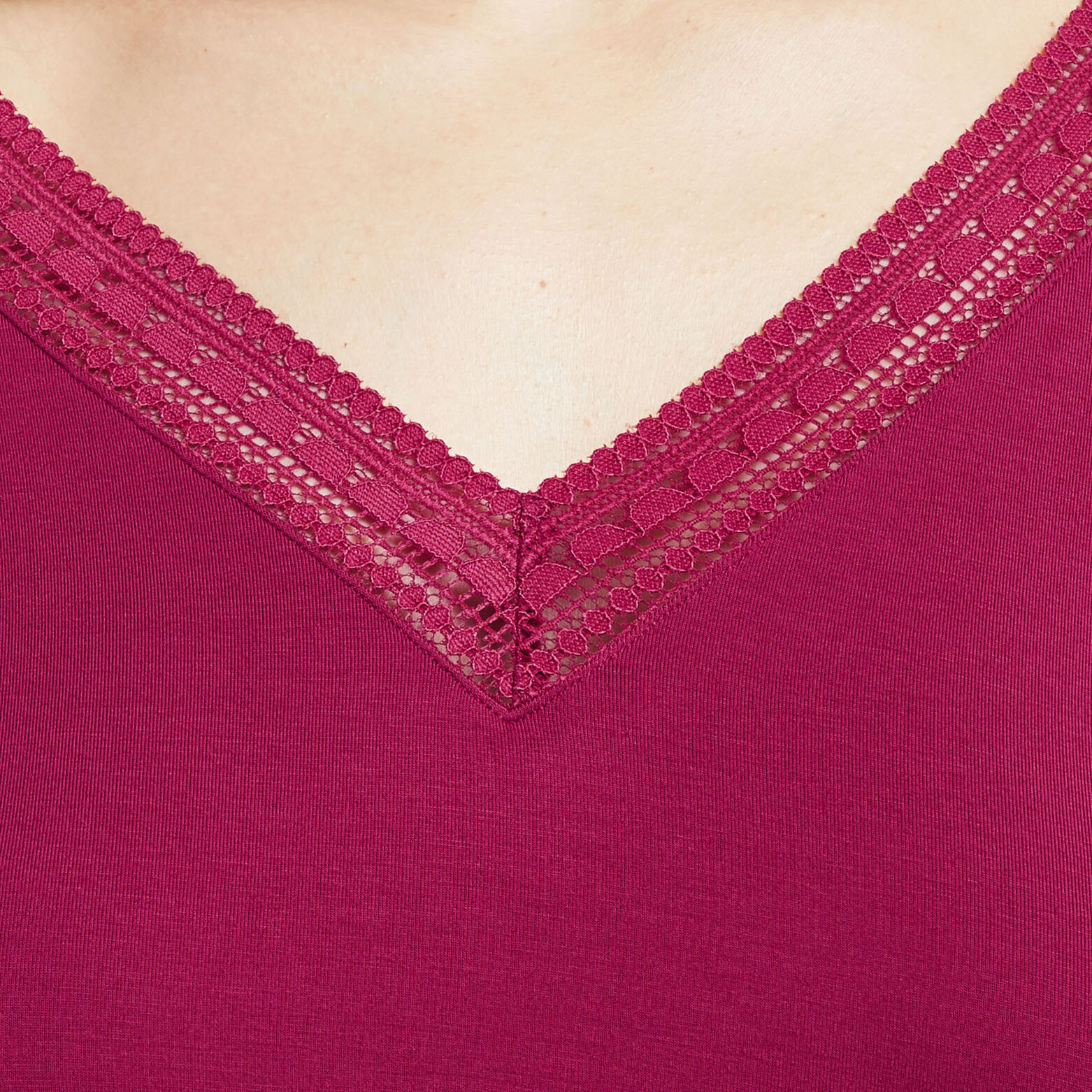 CAMILLE T-SHIRT MANCHES LONGUES VISCOSE PRUNE