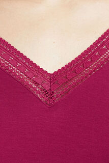 CAMILLE T-SHIRT MANCHES LONGUES VISCOSE PRUNE