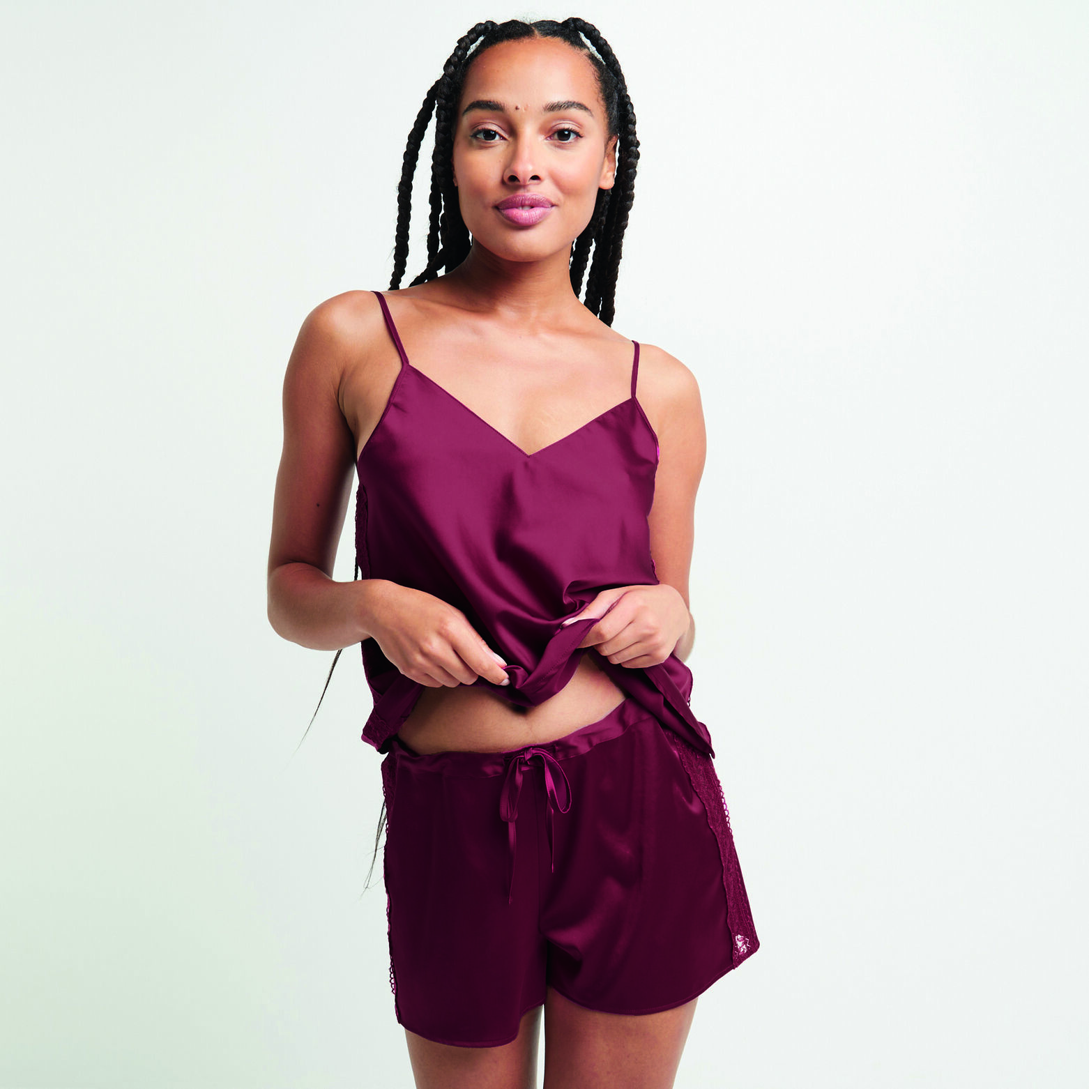 CHIMENE SHORT SATIN  ROUGE