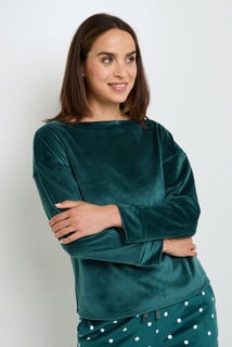 FLUFFY TEE-SHIRT MANCHES LONGUES VERT FONCE